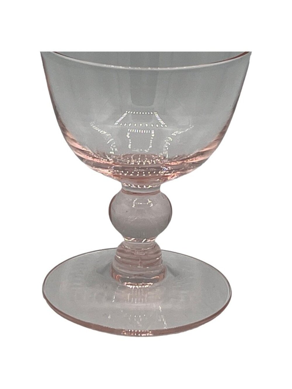 Vintage Pink Ball Stem Liqueur Glass Cordial Goblet Dessert Cup Replacement - Picture 2 of 8